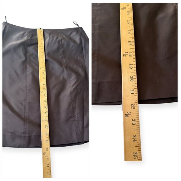 Prada Brown Silk Pleated Skirt, Size 44 Italy - Picture 10 of 14